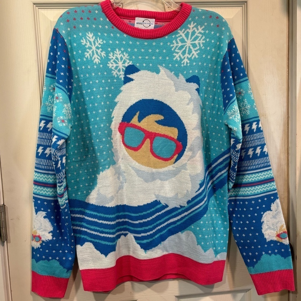 🎄 Salesforce YETI 2019 Blue ASTRO Christmas Holiday Oversized Pullover Sweater M